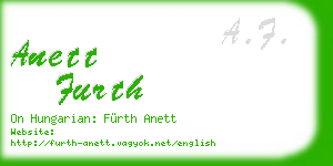 anett furth business card
